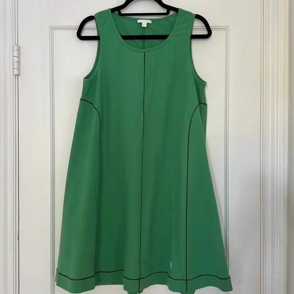 COS | Dresses | Cos Cotton Sleeveless Tank Swing Dress Contrast Stitch  Green Medium | Poshmark